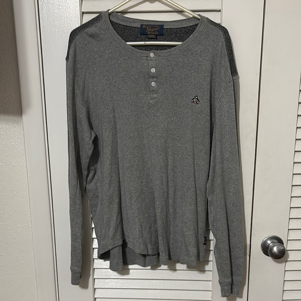Original Penguin Gray Long Sleeve Tee